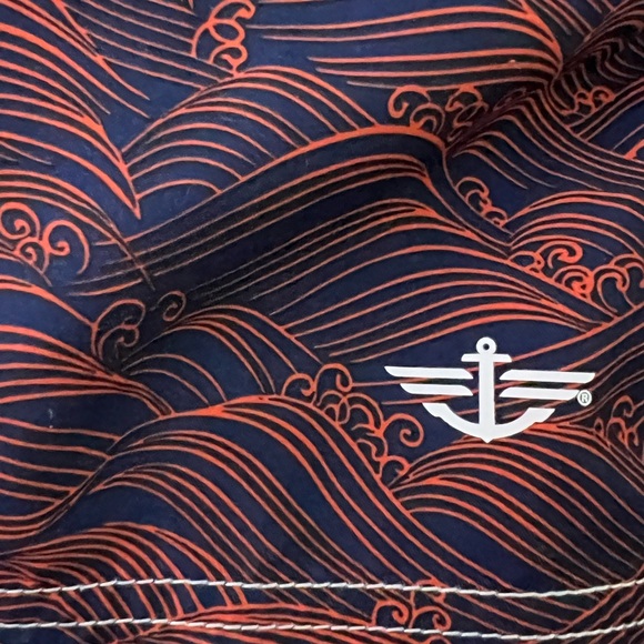 🌟3 for $25🌟 Dockers Men’s Medium Orange/Blue Multi Pocket Bathing Board Shorts - Picture 6 of 10
